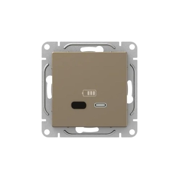Механизм розетки EKF USB-С, быстрая, шампань Эпика UP1-SOC-USBCF