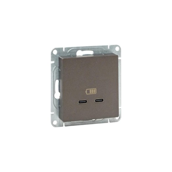 Механизм розетки EKF USB-C - 2шт, мокко Эпика UP1-SOM-2USBC