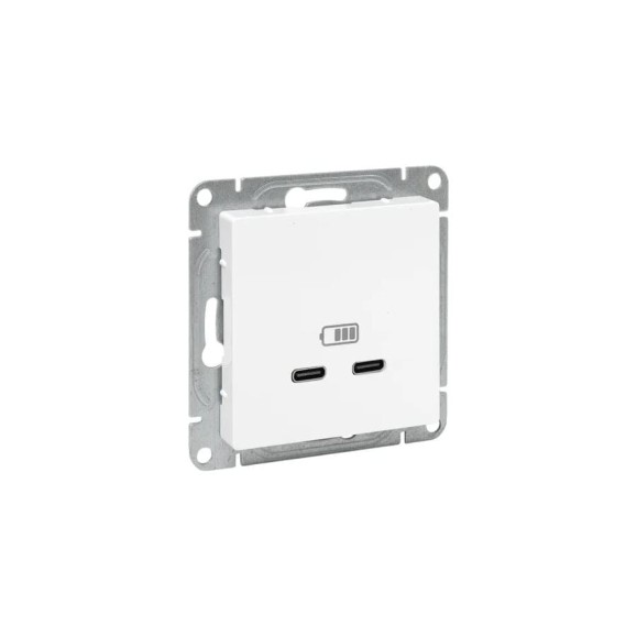 Механизм розетки EKF USB-C - 2шт, белый Эпика UP1-SOW-2USBC