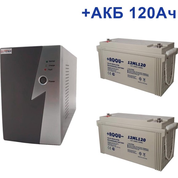 Комплект ИБП Intelligent ELTENA 1000LT2 (700Вт) + 2шт. АКБ AQQU 12ML120 (12В, 120Ач) I1000LT2/12ML120 Комплект ИБП Intelligent ELTENA 1000LT2 (700Вт) + 2шт. АКБ AQQU 12ML120 (12В, 120Ач) I1000LT2/12ML120