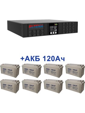 Комплект ИБП Monolith ELTENA B3000RTLT (3000Вт) + 8шт. АКБ AQQU 12ML120 (12В, 120Ач) MB3000RTLT/12ML120