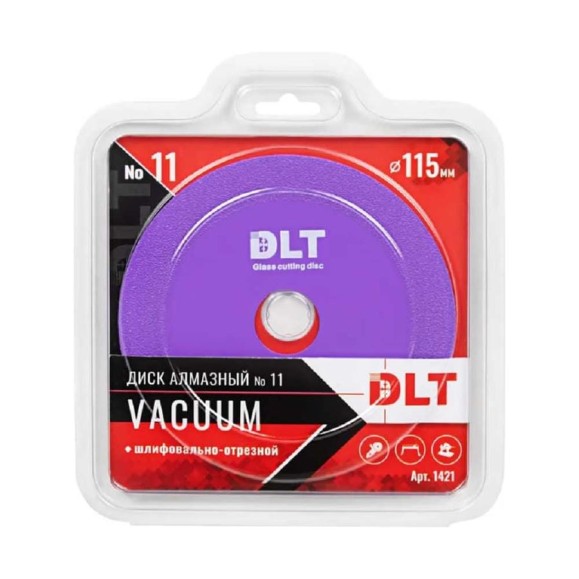 Диск алмазный универсальный шлифовально-отрезной DLT №11 VACUUM 115х22.23 мм, толщинина 1.5мм 1421