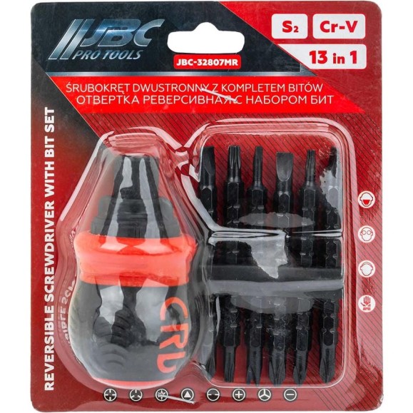 Отвертка реверсивная в комплекте с битами, набор JBC JBC-32807MR(62172)