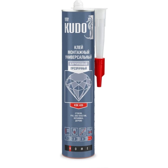 Клей монтажный KUDO HOME каучуковый универсальный, прозрачный KBK-406 Клей монтажный KUDO HOME каучуковый универсальный, прозрачный KBK-406