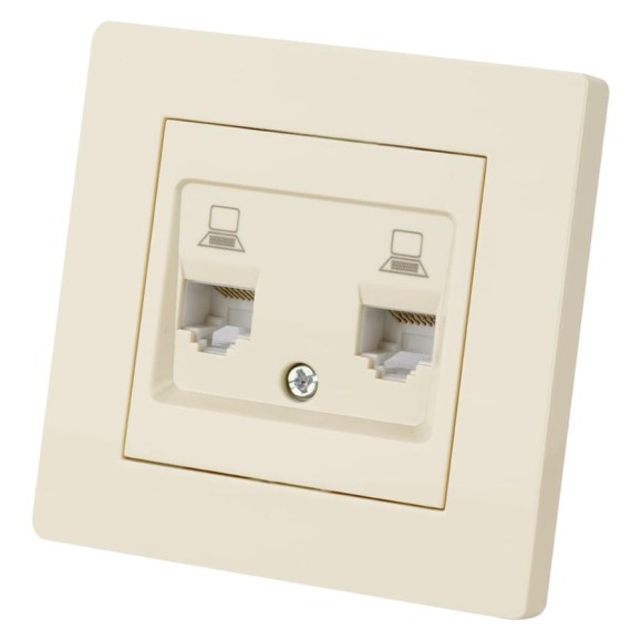 Розетка TDM ELECTRIC компьютерная двойная RJ45 сл. кость "Сенеж" SQ1816-0144