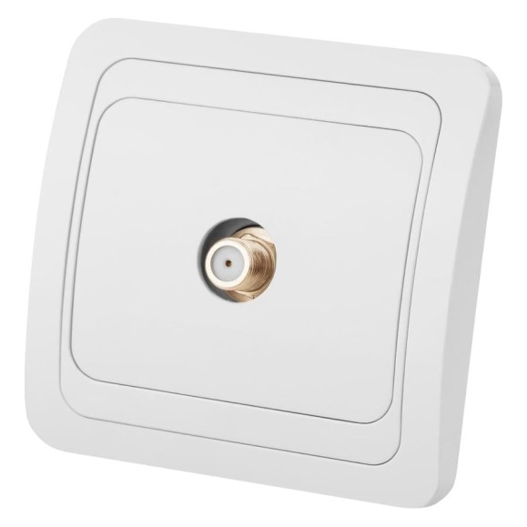 Розетка TDM ELECTRIC TV SAT F-типа белая Валдай SQ1804-0040