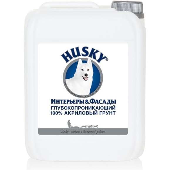 Грунт акриловый глубокопроникающий Интерьеры & Фасады 5л HUSKY 34489