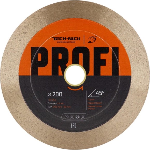 Диск корона TECH-NICK PROFI 200x25.4 (1.4x25, 45)мм | керамика/гранит/wet/dry 179.001.5275 Диск корона TECH-NICK PROFI 200x25.4 (1.4x25, 45)мм | керамика/гранит/wet/dry 179.001.5275