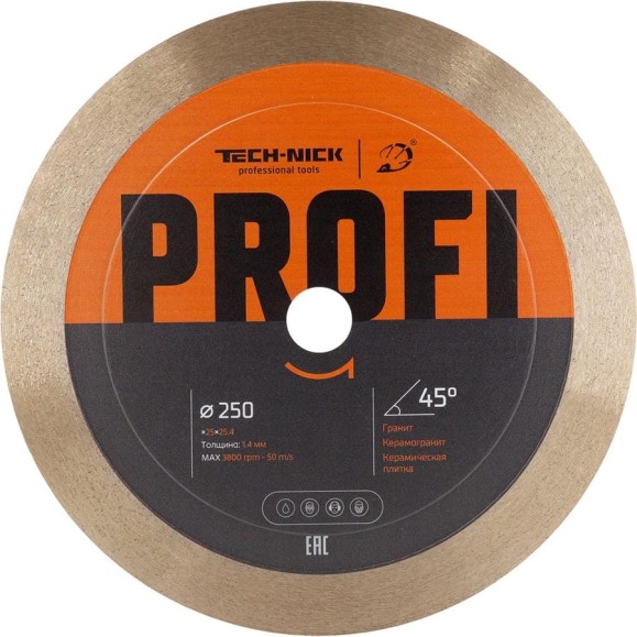 Диск корона TECH-NICK PROFI 250x25.4 (1.4x25, 45)мм | керамика/гранит/wet/dry 179.001.5276 Диск корона TECH-NICK PROFI 250x25.4 (1.4x25, 45)мм | керамика/гранит/wet/dry 179.001.5276
