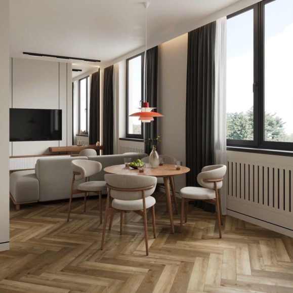 Плитка FLOORWOOD SPC Hentic 0,5 4V, 640 × 128 × 4 мм, Антикварное золото, 1,31072 кв.м 1737