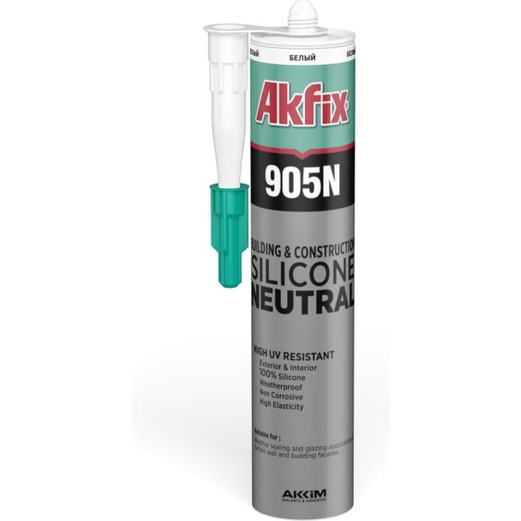 Нейтральный силикон Akfix  905N 310 мл. Белый SA512