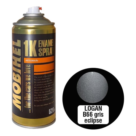 Краска MOBIHEL Logan B66 Gris Eclipse металлик, аэрозоль, 520 мл 47085902А Краска MOBIHEL Logan B66 Gris Eclipse металлик, аэрозоль, 520 мл 47085902А