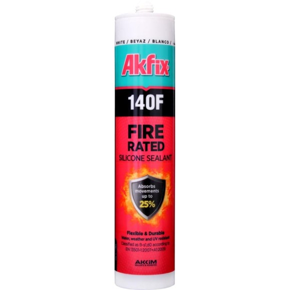 Огнестойкий силиконовый герметик Akfix 140F 310 мл. Белый SAF12
