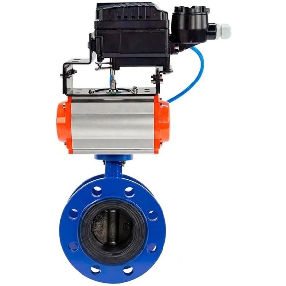 Затвор дисковый DN.ru GGG40-304-EPDM-2W-F-H Ду100 Ру16 пневмопривод DA-105 и позиционером EPRP1-NU-0-08 D050-56097