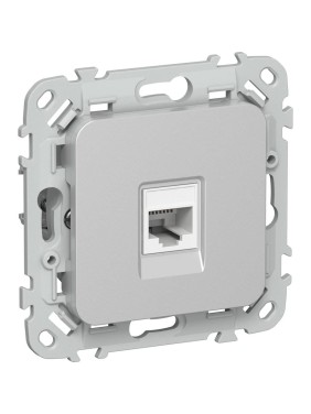 Розетка компьютерная IEK FLITE RJ45 кат.5Е UTP РК5е-1-0-ФлА алюминий FI-K12-1-K47