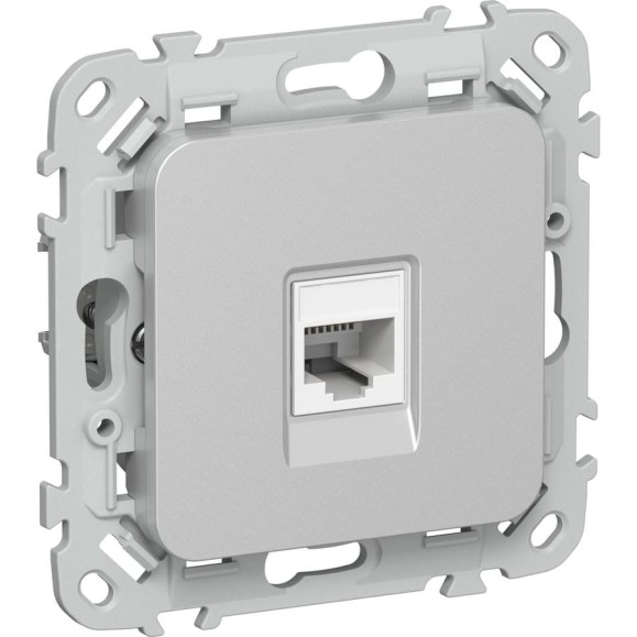 Розетка компьютерная IEK FLITE RJ45 кат.5Е UTP РК5е-1-0-ФлА алюминий FI-K12-1-K47
