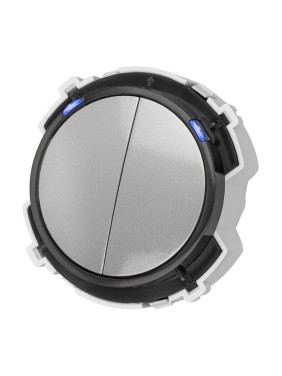 Выключатель 2-клавишный TDM ELECTRIC 16а 250в проходной кнопочный механизм платина, "байкал" SQ1819-0325