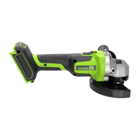 Угловая шлифовальная машина аккумуляторная GreenWorks AG590, 24V, б/щет, 125 мм, 8500 об/мин, Anti-Kickback,1х4Ач, ЗУ, коробка 3201007VUB Угловая шлифовальная машина аккумуляторная GreenWorks AG590, 24V, б/щет, 125 мм, 8500 об/мин, Anti-Kickback,1х4Ач, ЗУ, коробка 3201007VUB