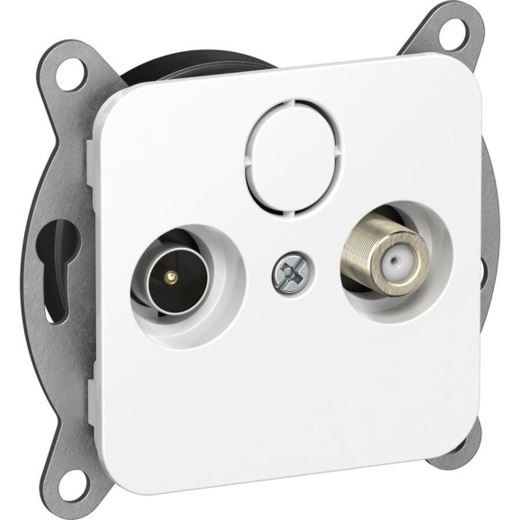 Розетка двойная IEK FLITE TV+SAT экр. оконечная РТВс-2-1-1-ФлБ белый FI-AF23-O-K01