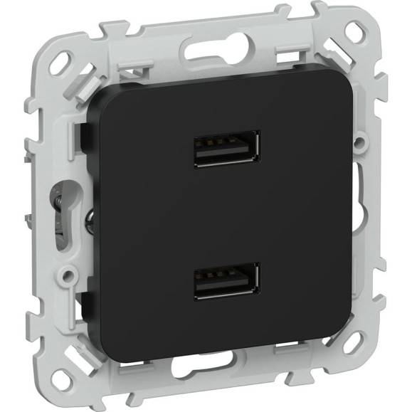 Розетка IEK FLITE USB AA 2,1А РЮ-2-ФлЧ черный FI-U21-D31-K02 Розетка IEK FLITE USB AA 2,1А РЮ-2-ФлЧ черный FI-U21-D31-K02