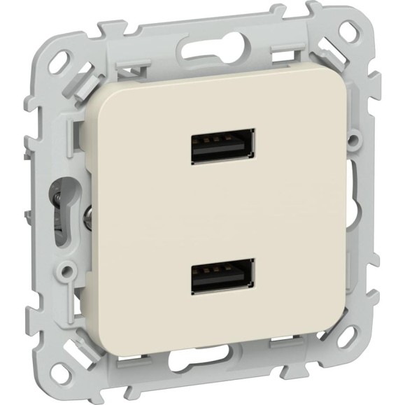 Розетка IEK FLITE USB AA 2,1А РЮ-2-ФлСл сливочный FI-U21-D31-K86 Розетка IEK FLITE USB AA 2,1А РЮ-2-ФлСл сливочный FI-U21-D31-K86