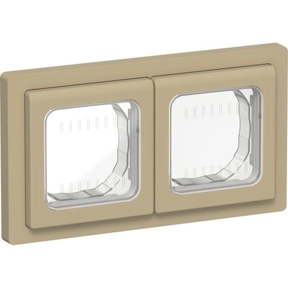Рамка IEK FLITE 2-местная IP55 Рпро-2-55-ФлХ хаки FI-M20-32-55-K59