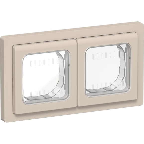 Рамка IEK FLITE 2-местная IP55 Рпро-2-55-ФлЛ льняной FI-M20-32-55-K88