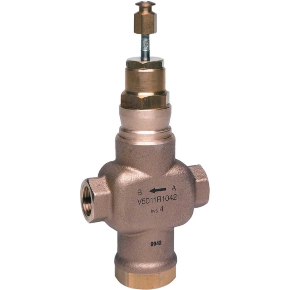 2-х ходовой регулирующий линейный муфтовый клапан Honeywell DN15 PN16 Kvs 4.0 20мм V5011R1042