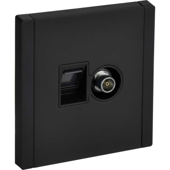 Розетка двойная IEK FORTE&PIANO TV+RJ45 кат.6 FP137M черный FP-AK20-2-M-K02 Розетка двойная IEK FORTE&PIANO TV+RJ45 кат.6 FP137M черный FP-AK20-2-M-K02