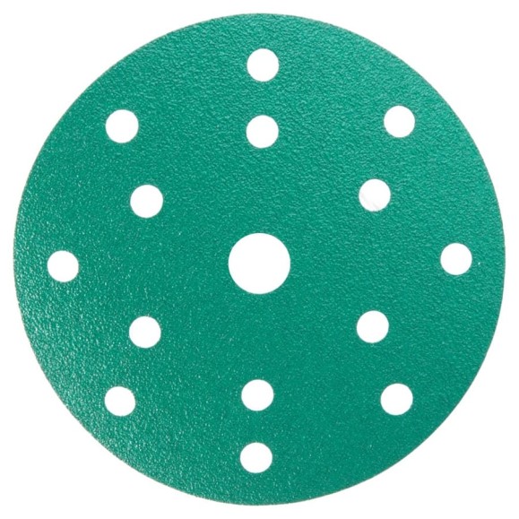 Шлифовальный круг Long Abrasive AF77 Green 150мм на липучке, Р120, 15отв D771501215-100 Шлифовальный круг Long Abrasive AF77 Green 150мм на липучке, Р120, 15отв D771501215-100