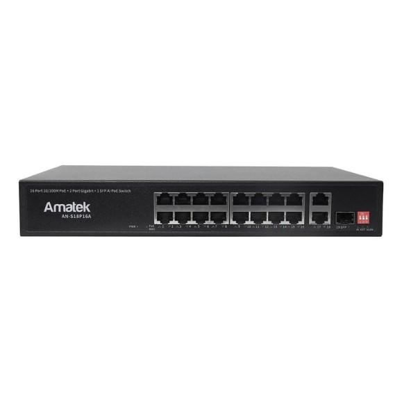 Портовый неуправляемый коммутатор с PoE Amatek AN-S18P16A (300Вт) 19 7001016