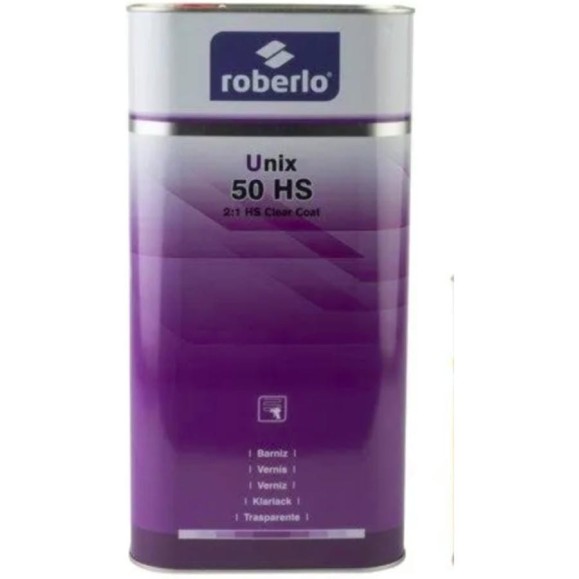 Лак ROBERLO 2K UNIX 50HS акриловый, 2:1, 5л (БЕЗ ОТВЕРДИТЕЛЯ) 600517