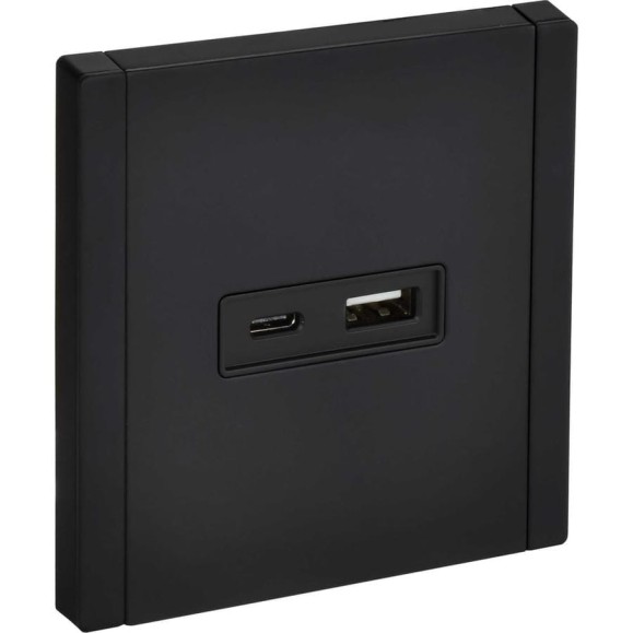 Розетка USB IEK FORTE&PIANO A+C 18Вт FP151M черный FP-U22-018-M-K02