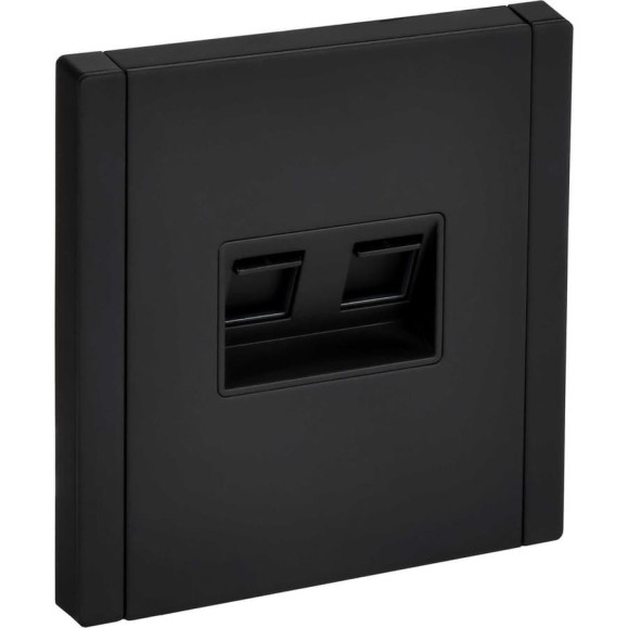 Розетка компьютерная 2-ая IEK FORTE&PIANO RJ45 кат.6 FP134M черный FP-K20-2-M-K02