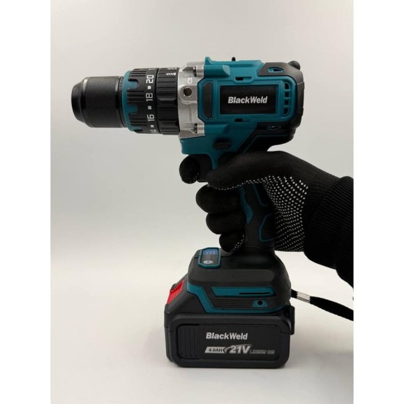 Ударная бесщеточная аккумуляторная дрель-шуруповерт BlackWeld DZ16B 4.0Ah 150157