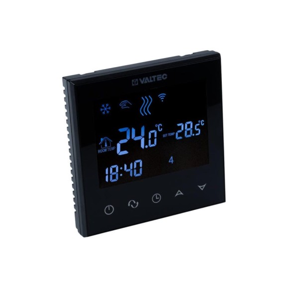 Комнатный двухконтурный WIFI-хронотермостат Valtec (черный) VT.AC713.B.0 Комнатный двухконтурный WIFI-хронотермостат Valtec (черный) VT.AC713.B.0