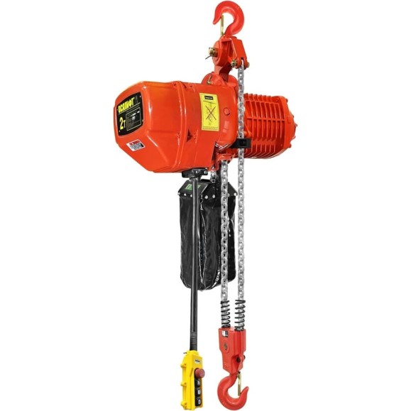 Цепная стационарная электрическая таль OCALIFT 02-02S г/п 2 тонны, высота 4,5м, 380в, на крюке OCA0202SN45m