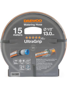 Шланг поливочный армированный DAEWOO UltraGrip Plus, 1/2" (13 мм), 15 м DWH 5112