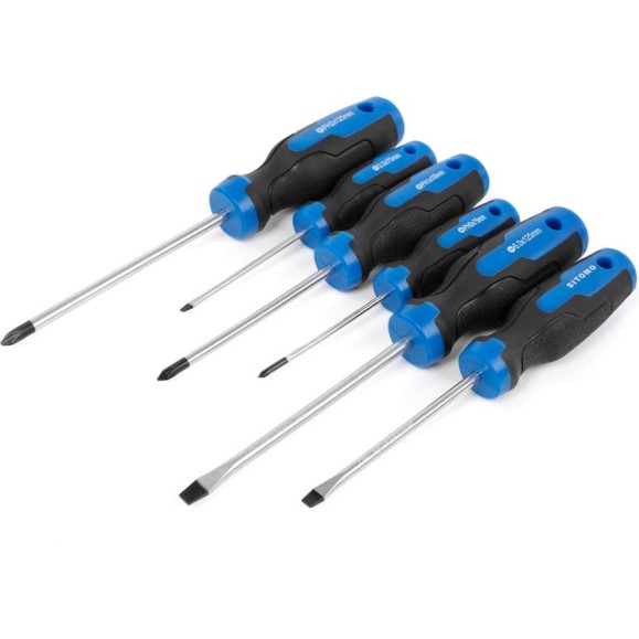Набор отверток SITOMO, 6 шт (SL3×75, SL5×100, SL6×125, PH0×75, PH1×100, PH2×125), CrV 1162400