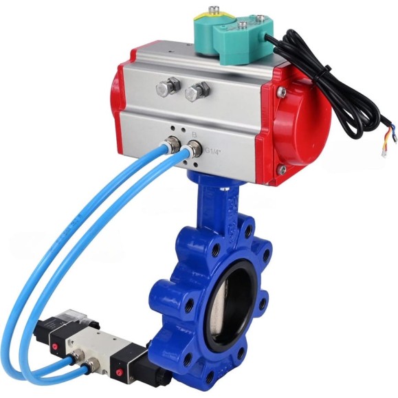 Затвор дисковый DN.ru QT450-QT450-NBR-2W-Fb-H Ду80 Ру16, пневмопривод SA-105, пневмораспр. (2EM) 220VAC, МППП-200 D050-89534