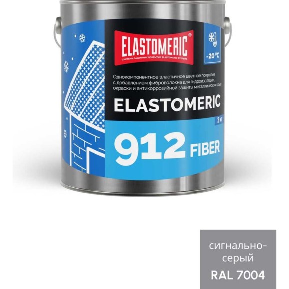 Зимняя гидроизоляционная мастика с фиброволокном Elastomeric Systems ELASTOMERIC-912 Fiber для металлических кровель 3 кг серый 912_fiber_7004_3kg Зимняя гидроизоляционная мастика с фиброволокном Elastomeric Systems ELASTOMERIC-912 Fiber для металлических кровель 3 кг серый 912_fiber_7004_3kg
