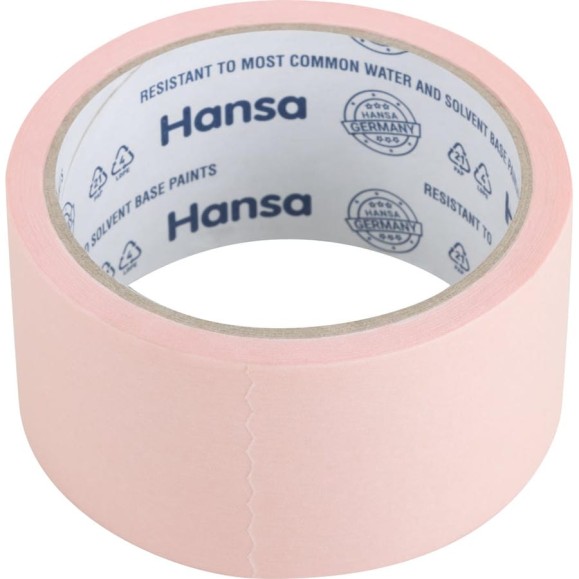 Малярная лента из японской бумаги HANSA Washi для деликатных поверхностей, розовая, 48 мм 25 м 702548