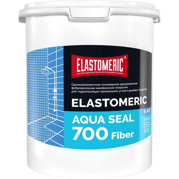 Гидроизоляция примыканий, углов и душевых поддонов Elastomeric Systems Elastomeric AQUA SEAL 700 Fiber 6 кг aqua_seal_fiber_6kg