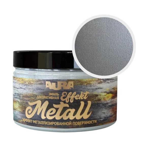 Эмаль AURA Effekt Metall серебро 0,8 кг ADP158