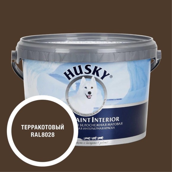 Краска интерьерная SUPER PAINT INTERIOR HUSKY терракотовая 2,25л 35300