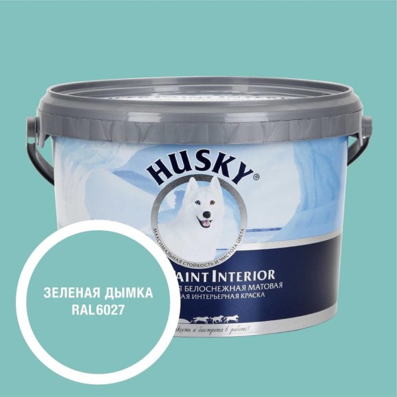 Краска интерьерная SUPER PAINT INTERIOR HUSKY зеленая дымка 2,5л 35207 Краска интерьерная SUPER PAINT INTERIOR HUSKY зеленая дымка 2,5л 35207