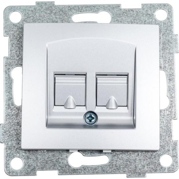 Механизм компьютерной и телефонной розетки GUSI ELECTRIC Bravo RJ45, RJ12, СУ, серебро С10КТ-004 Механизм компьютерной и телефонной розетки GUSI ELECTRIC Bravo RJ45, RJ12, СУ, серебро С10КТ-004