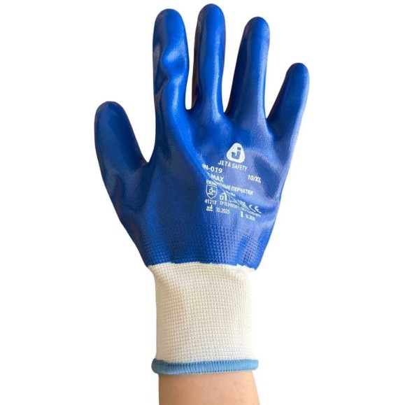 Перчатки МБС Jeta Safety из полиэфира с полным нитриловым покрытием, р.9/L, JN-019-L Перчатки МБС Jeta Safety из полиэфира с полным нитриловым покрытием, р.9/L, JN-019-L