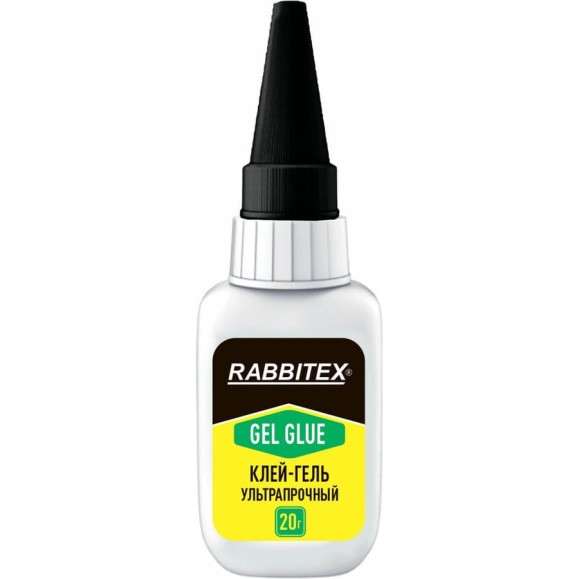 Клей-гель секундный суперклей RABBITEX УЛЬТРАПРОЧНЫЙ, МАКСИМАЛЬНЫЙ ОБЪЕМ, КОМПЛЕКТ 12 шт., 20 грамм 609804