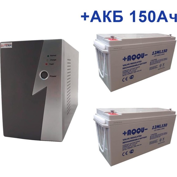 Комплект ИБП ELTENA Intelligent 1000LT2 (700Вт) + 2шт. АКБ AQQU 12ML150 (12В, 150Ач) I1000LT2/12ML150